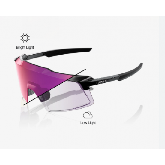 100% aerocraft Gloss Black Purple Mirror Photochromic Lens 