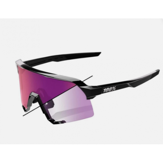 100% S3 Gloss Black purple flash mirror photochromic lens 